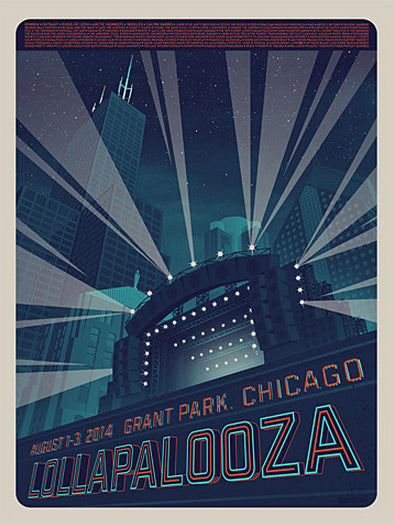Lollapalooza - 2014 Tim Anderson poster show edition Chicago