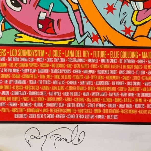 Lollapalooza - 2016 Frank Kozik poster SIGNED by Perry Farrell and Kozik