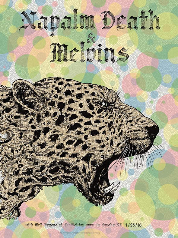 Melvins - 2016 Fugscreens Studios poster Omaha, NE