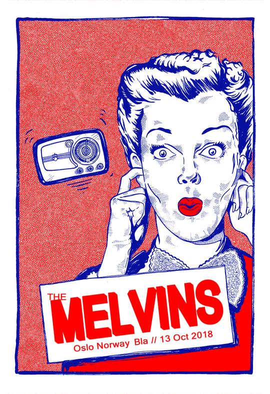 Melvins - 2018 Fugscreens Studios poster Oslo, Norway