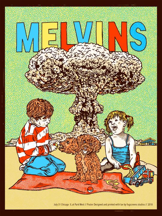Melvins - 2018 Fugscreens Studios poster Chicago, IL Park West