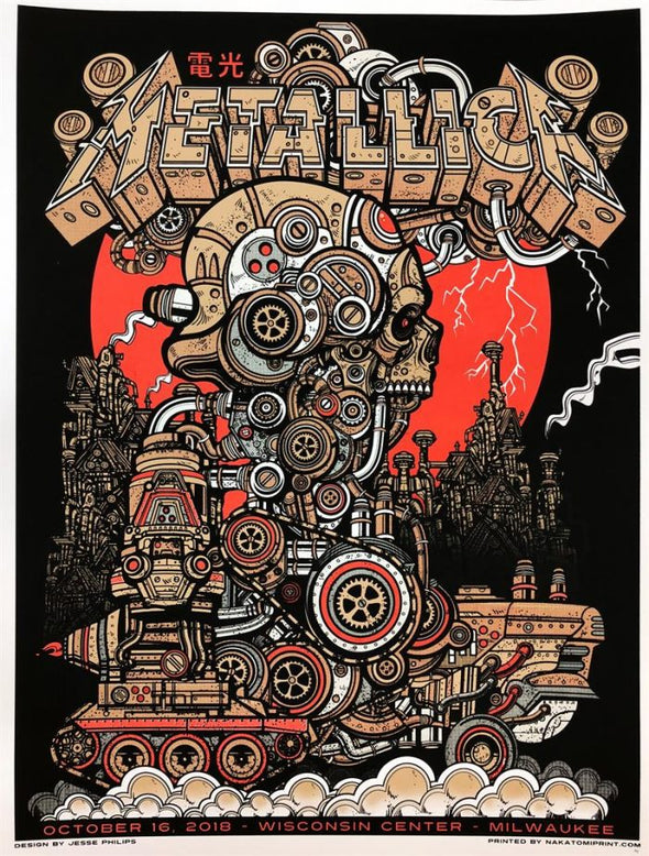 Metallica - 2018 Jesse Philips poster Milwaukee Wisconsin Center AP