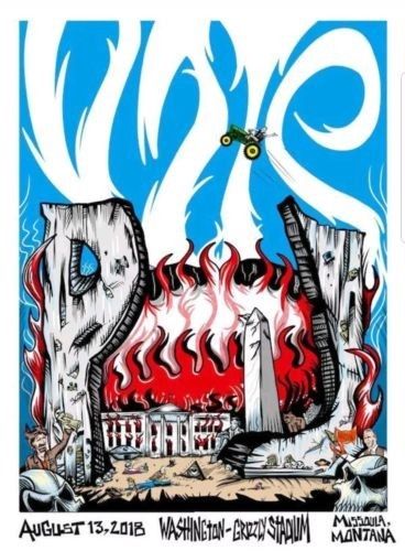 Pearl Jam - 2018 Bobby Brown Draws Skullz Missoula poster Jeff Ament Vote