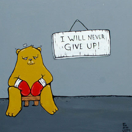 Never Give Up - 2015 JC Rivera Original painting OG I Will Never Give Up! Strugg