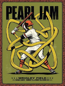 Pearl Jam - 2018 Andrew Fairclough Poster Chicago, IL Wrigley Field