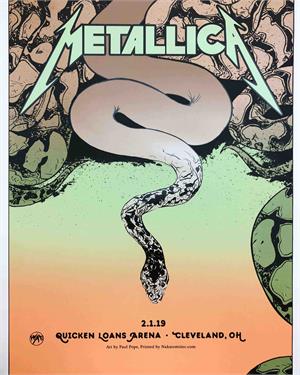 Metallica - 2019 Paul Pope poster Cleveland, OH Quicken Loans