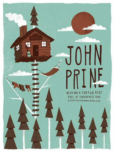 John Prine - 2018 Ambient Ink poster Milwaukee, MI