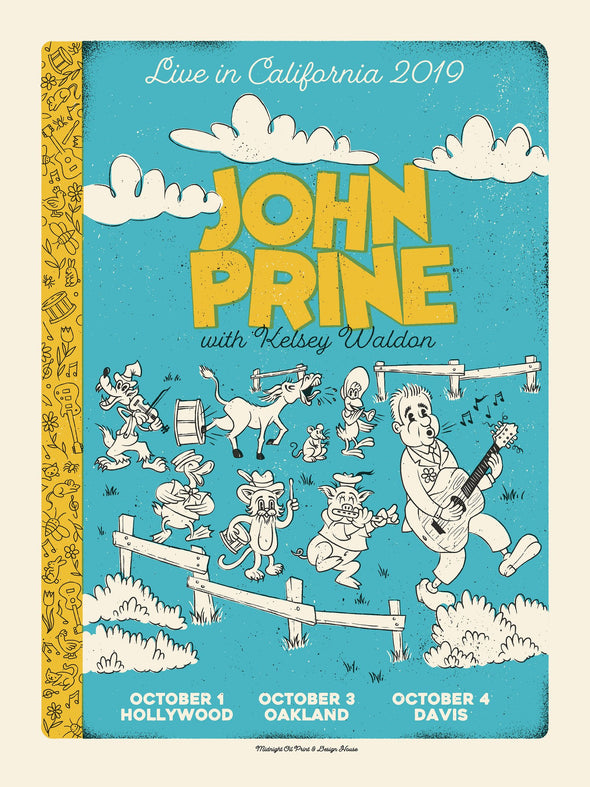 John Prine - 2019 Midnight Oil Poster California Tour