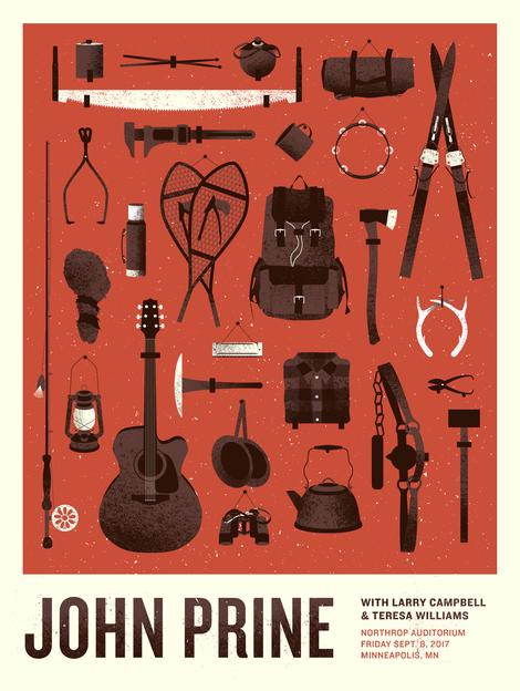 John Prine - 2017 Ambient Ink poster Minneapolis, MN