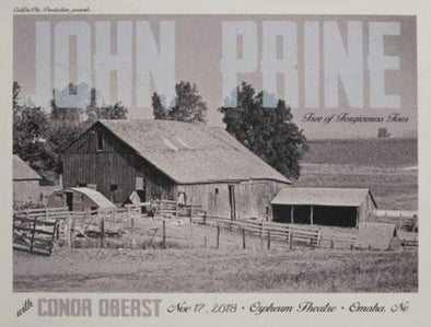 John Prine - 2018 Poster Omaha, NE Orpheu Theater
