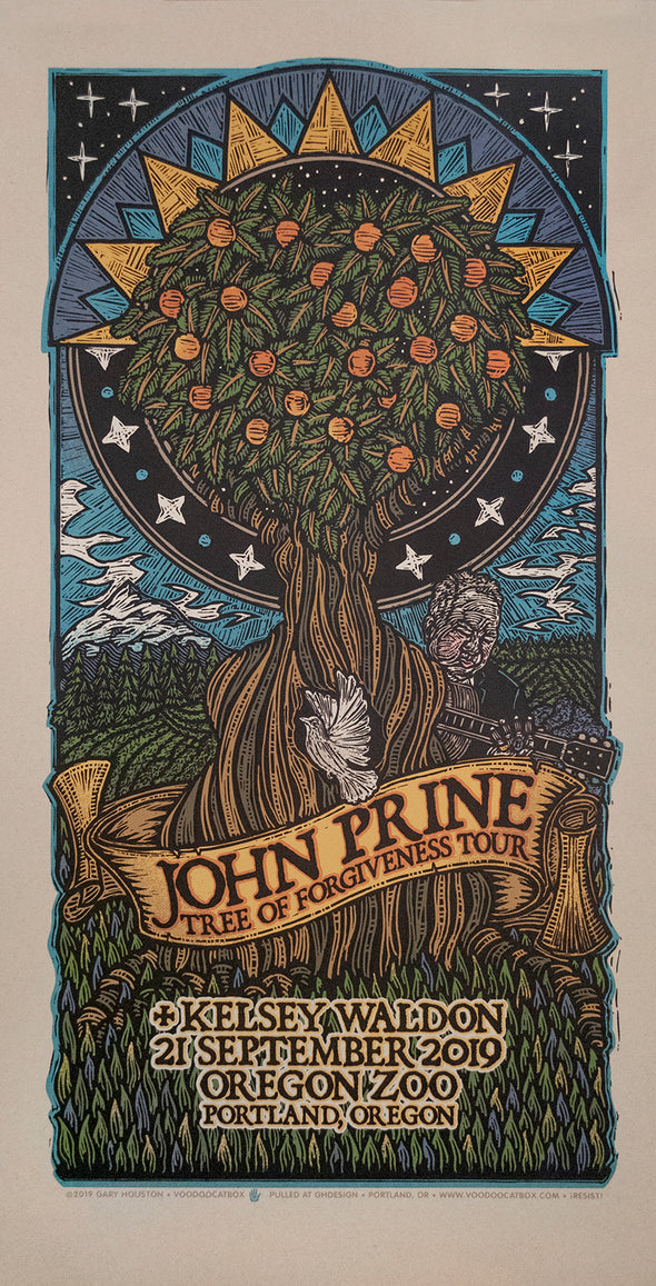 John Prine - 2019 Voodoo Catbox poster Portland Oregon