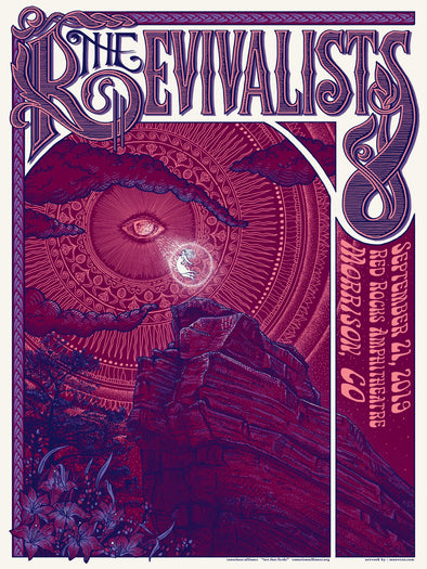 The Revivalists - 2019 Max Wesoloski poster Morrison, CO Red Rocks Amphitheatre