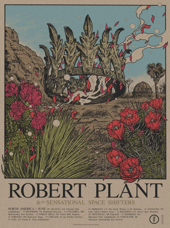 Robert Plant - 2018 Richey Beckett poster Atlanta, GA Carry Fire AP