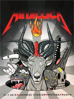 Metallica - 2019 Steve Seeley poster Mockba, Moscow, Russia Luzhniki