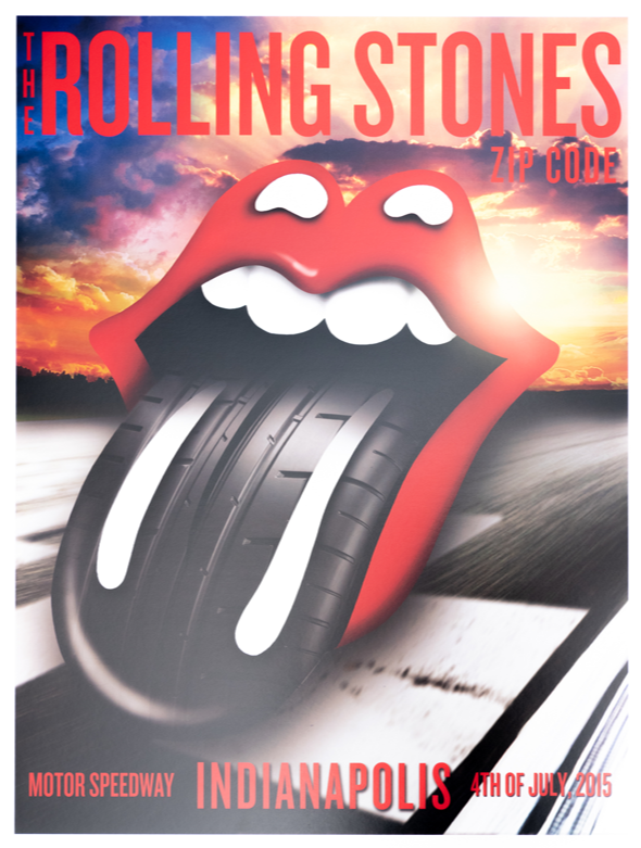 Rolling Stones - 2015 official poster Indianapolis, IN Motor Speedway