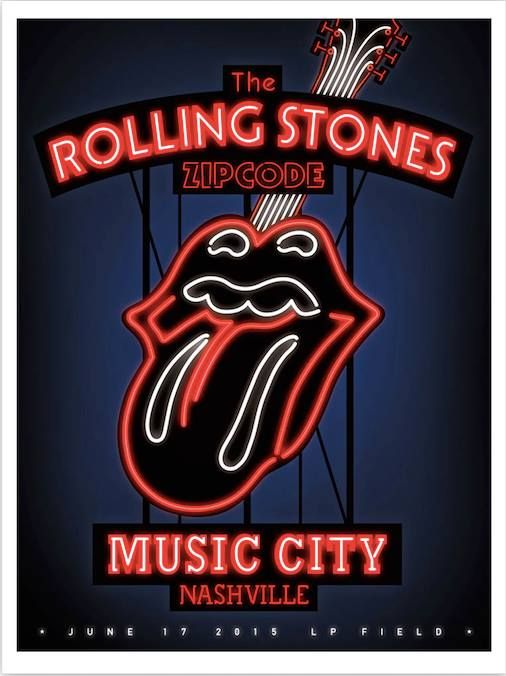 Rolling Stones - 2015 poster Nashville, TN LP Field Zip Code Tour