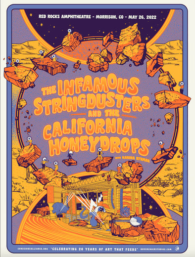 The Infamous Stringdusters - 2022 Hoverchair poster Red Rocks Morrison, CO