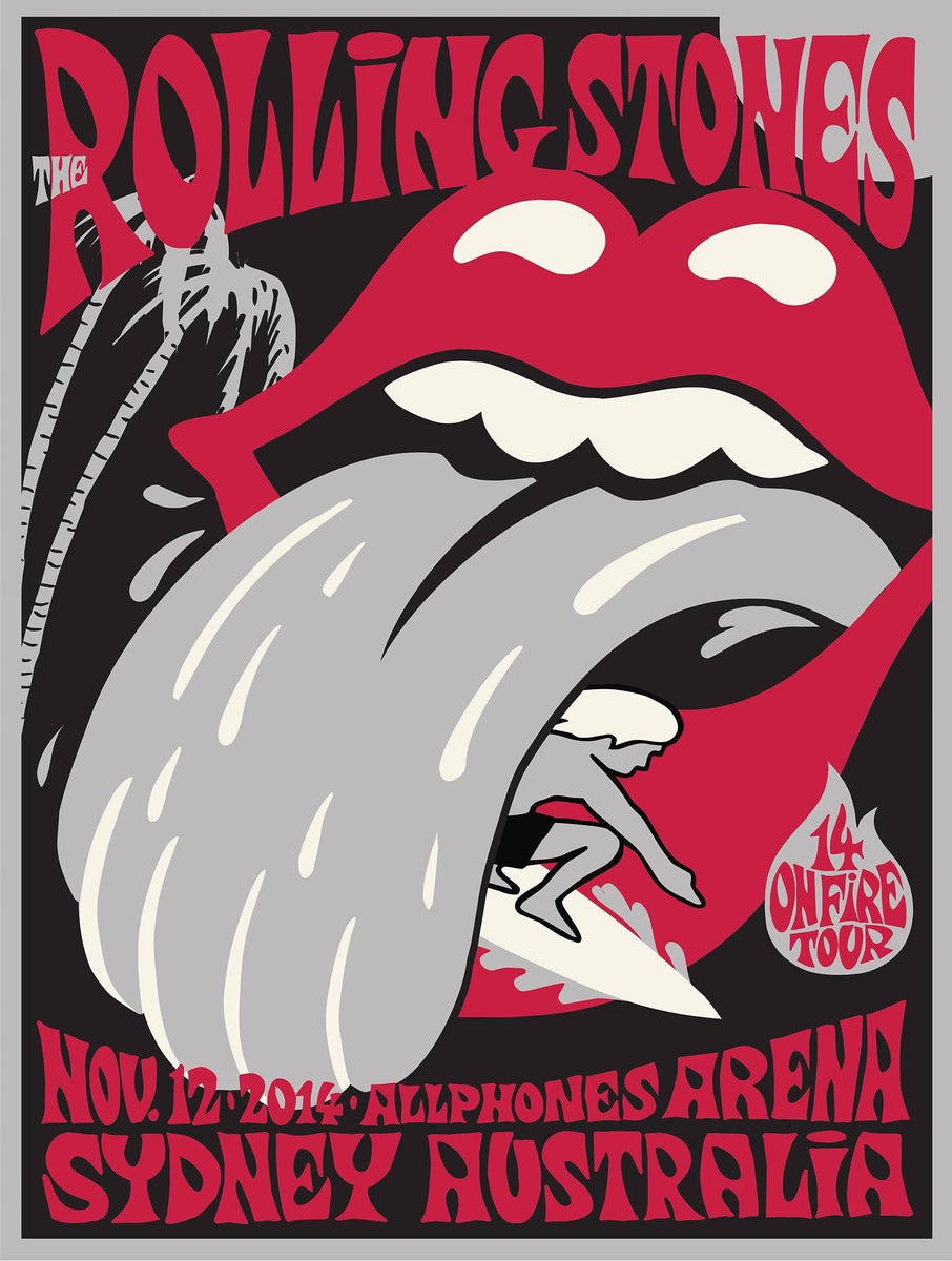 Rolling Stones - 2014 official poster Sydney, Australia Allphones Aren ...