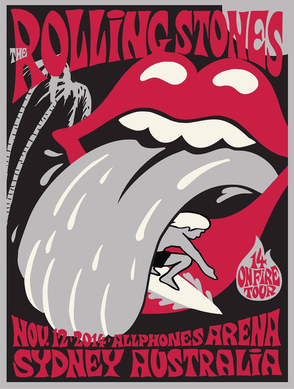 Rolling Stones - 2014 official poster Sydney, Australia Allphones Arena #2