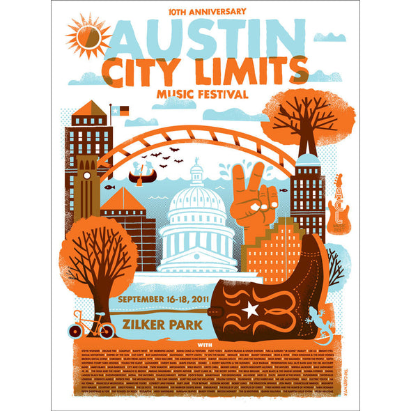 Austin City Limits Festival - 2011 Tad Carpenter poster Texas SOLD OUT