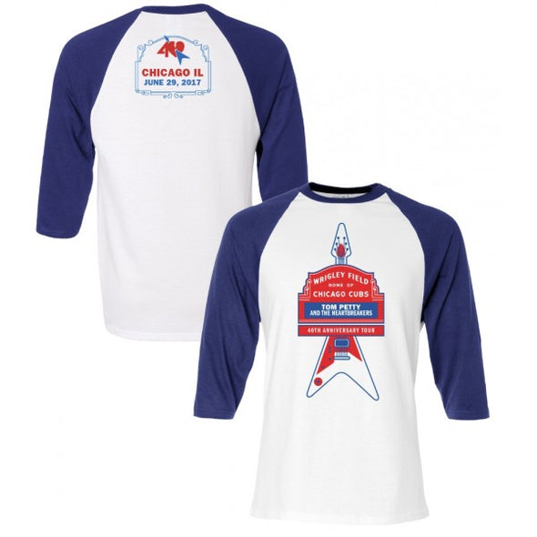 Tom Petty - 2017 Wrigley Field Chicago T-shirt raglan size L Large